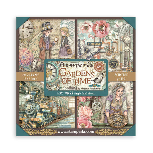 Stamperia - Gardens of Time Maxi Pad 8 inch