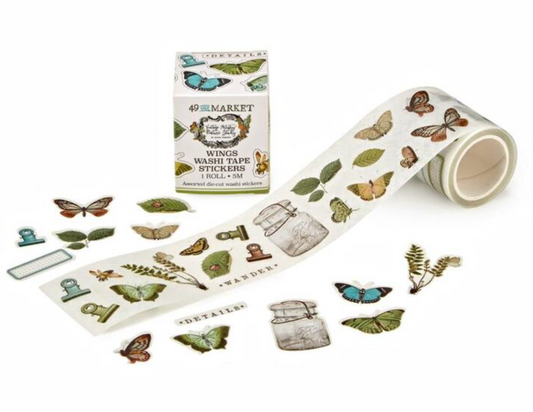 49 and Market - Vintage Artistry Nature Study - Wings washi tape stickers