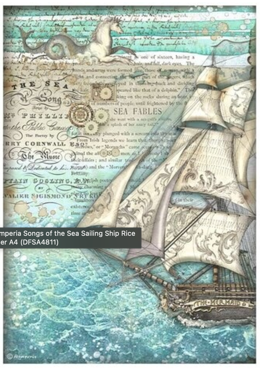 Stamperia - Reispapier A4 Songs of the Sea Sailing Ship