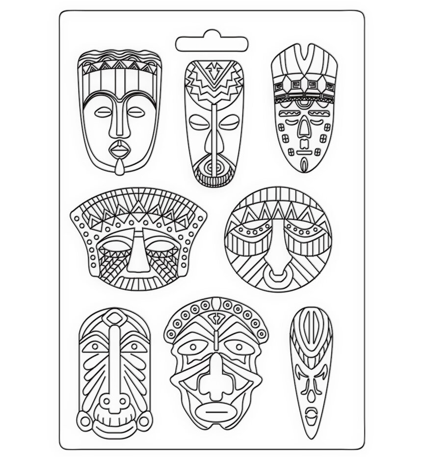 Stamperia - Savana Soft Mould A4 Tribal Masks