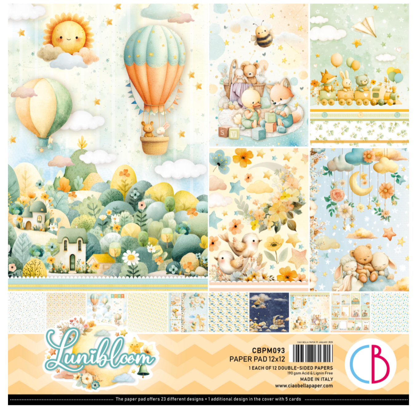 Ciao Bella - Lunibloom - Paper Pad 12x12