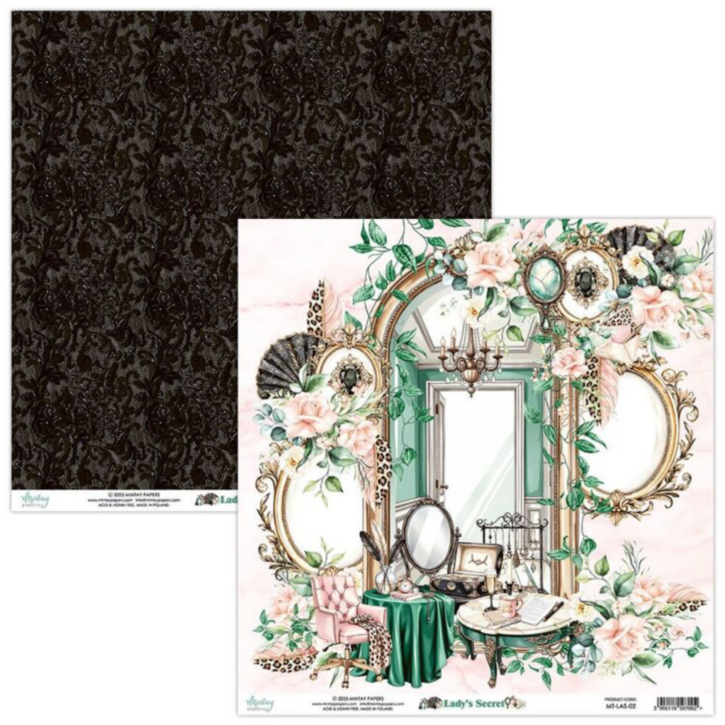 Mintay Papers - Lady's Secret - 8x8 scrapbooking paper set