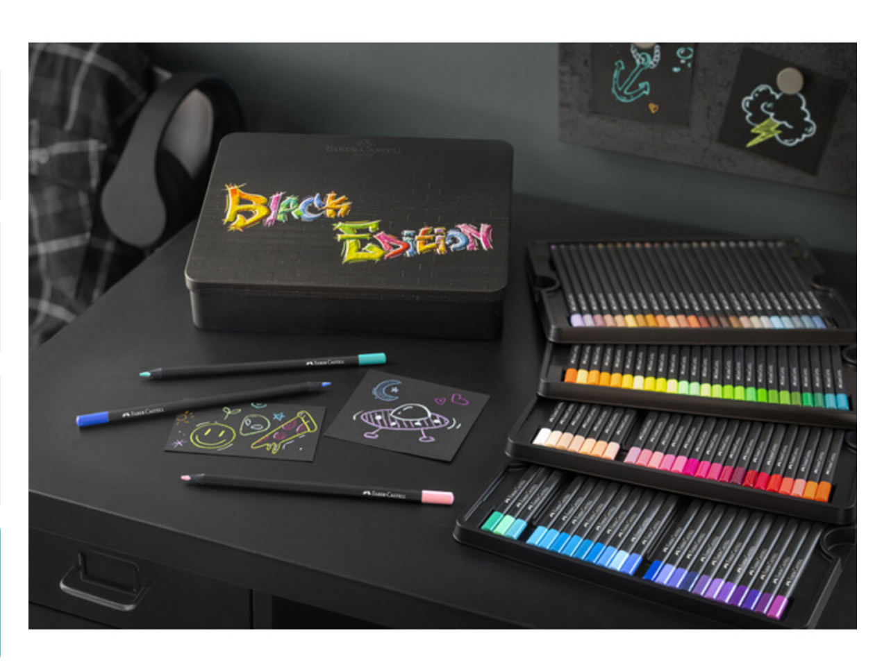 Faber-Castell - 100-delige set kleurpotloden Black Edition Supersoft