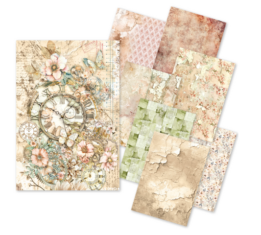 Ciao Bella - Lost in Time craftmix A5 paper pack (8 pcs)