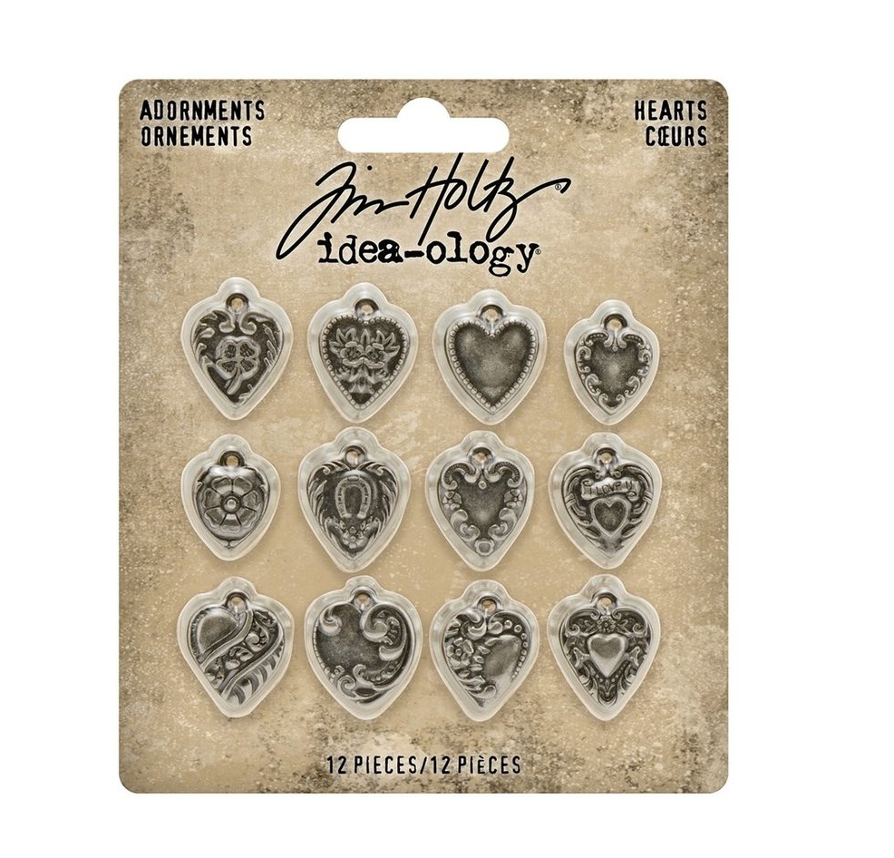 Idea-ology Tim Holtz Adornments Hearts (12 stuks)