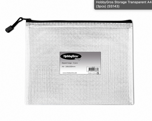 HobbyGros - Transparant A4 Zip Bag (3pcs)