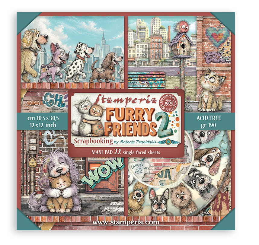 Stamperia - Furry Friends 2 12x12 Inch Paper Pack (Single Face)