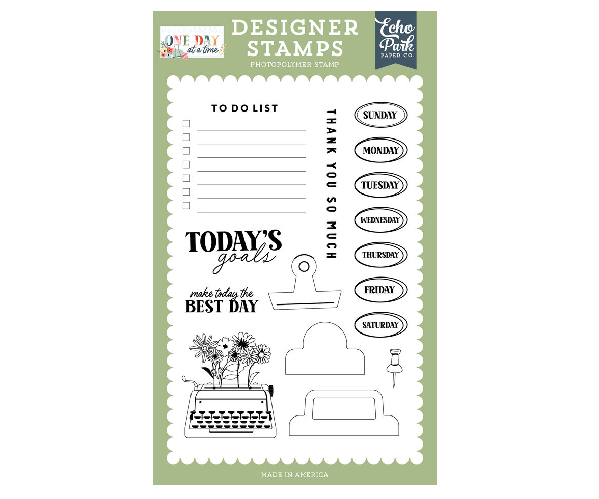 Echo Park - One Day At A Time Designer Stamp Set To Do List