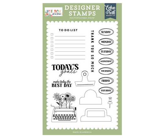 Echo Park - One Day At A Time Designer Stamp Set To Do List