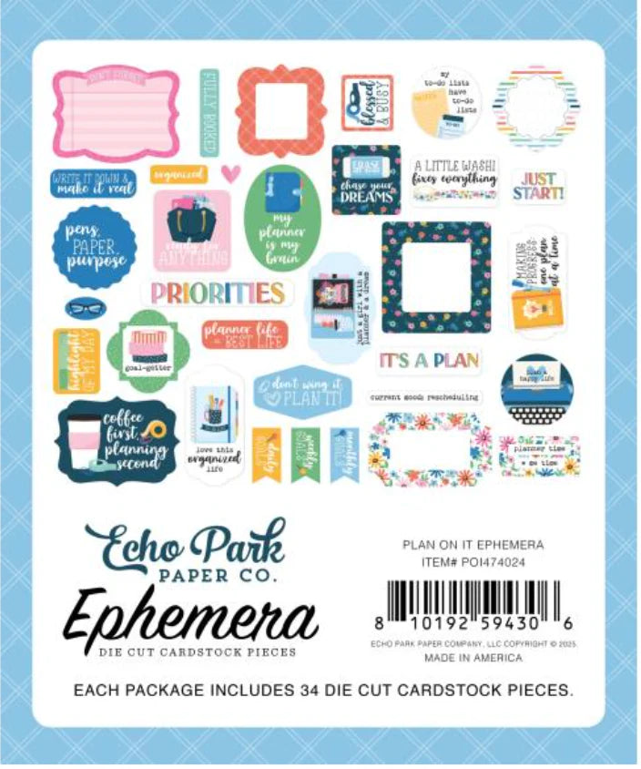 Echo Park -  Plan On It Ephemera - Die Cuts