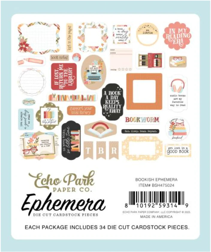 Echo Park - Bookish Ephemera - Die Cuts