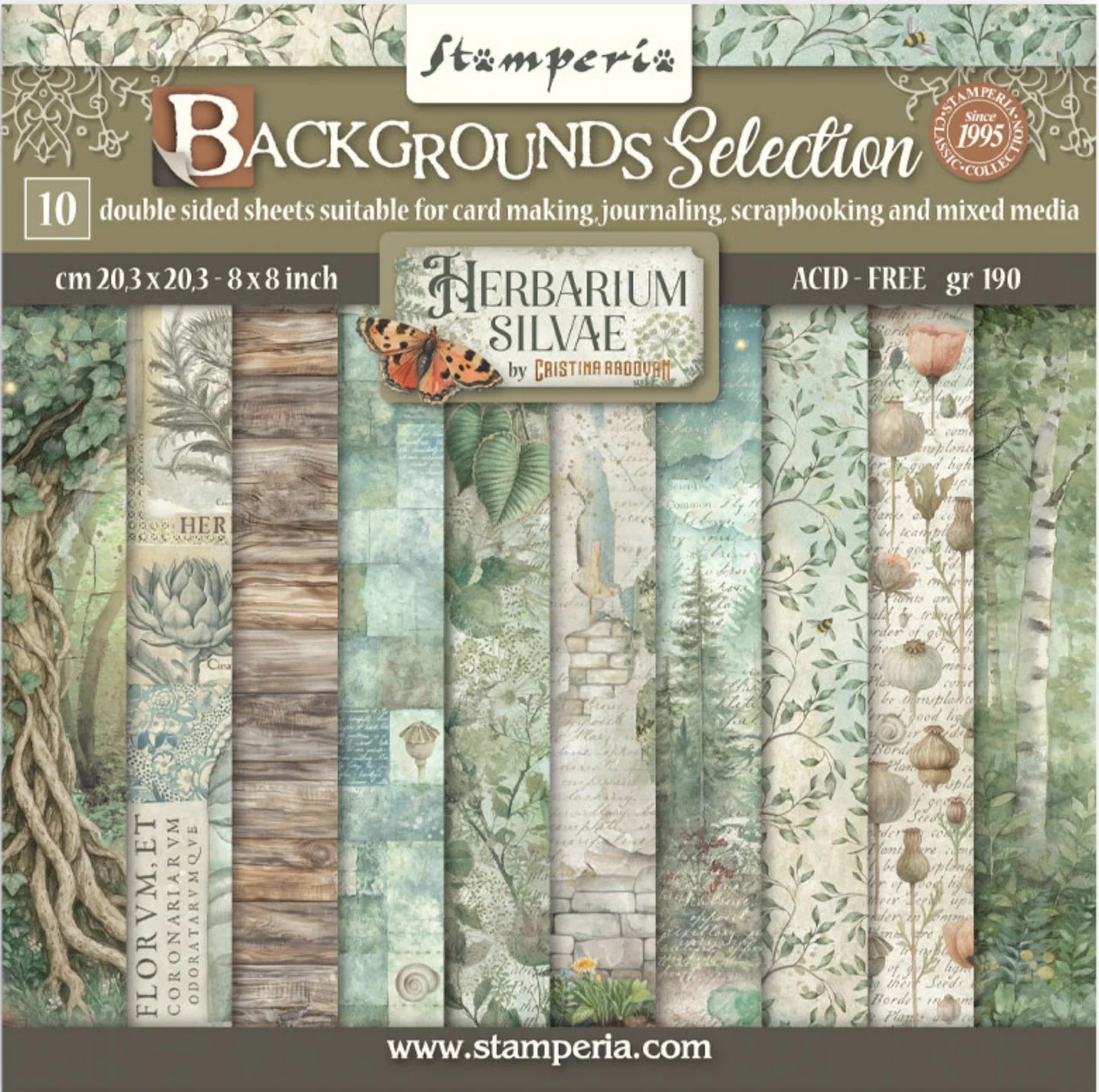 Stamperia - Herbarium Silvae - 8 en 12 inch papier