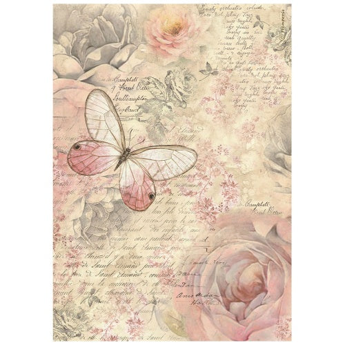 Stamperia -  rice paper A4 Shabby Rose