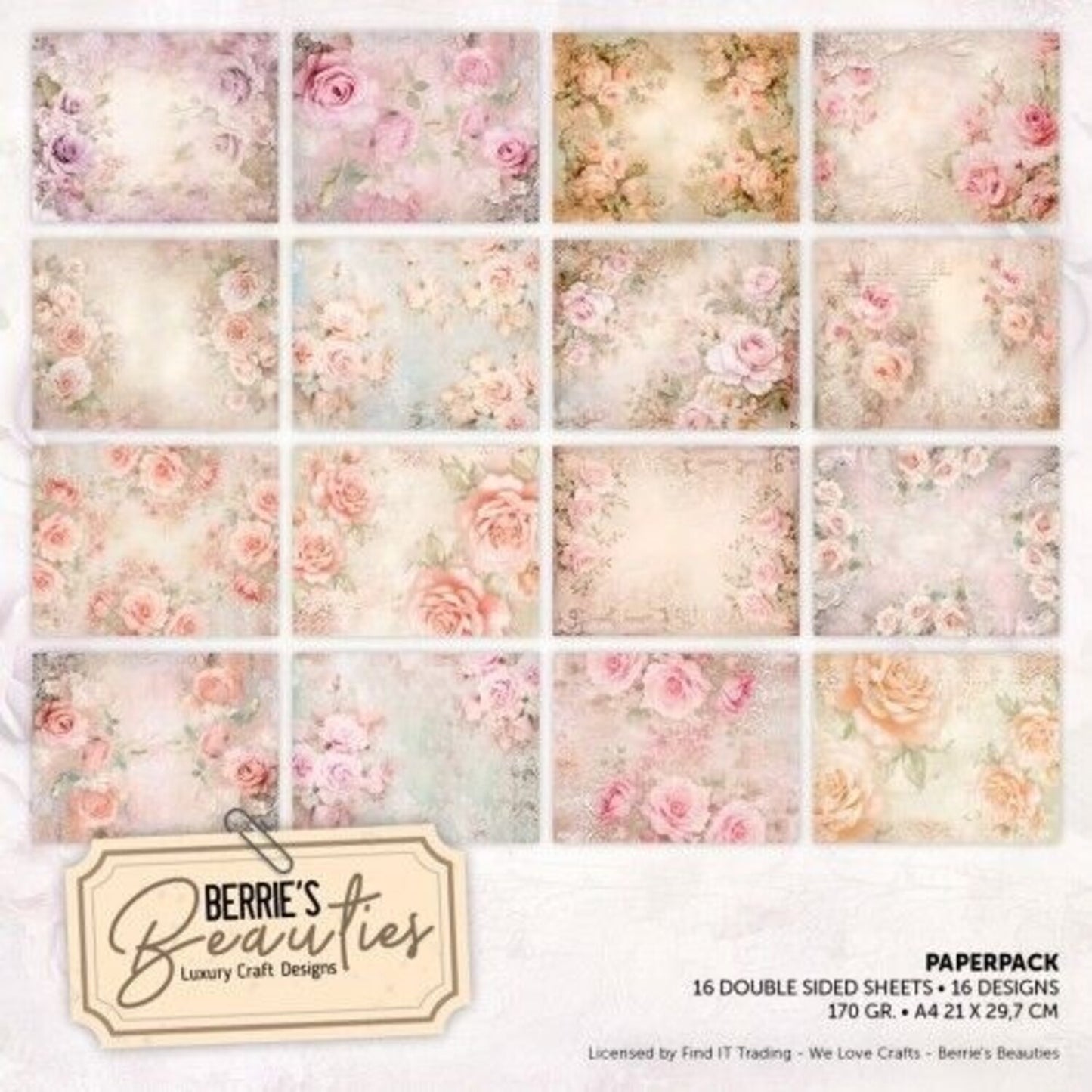 Berries Beauties - Paperpack - Shabby Roses A4