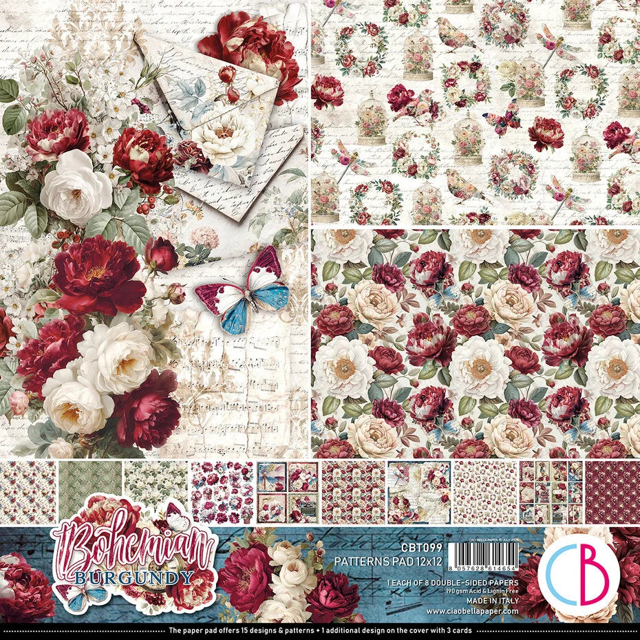 Ciao Bella Bohemian Burgundy papierpakket