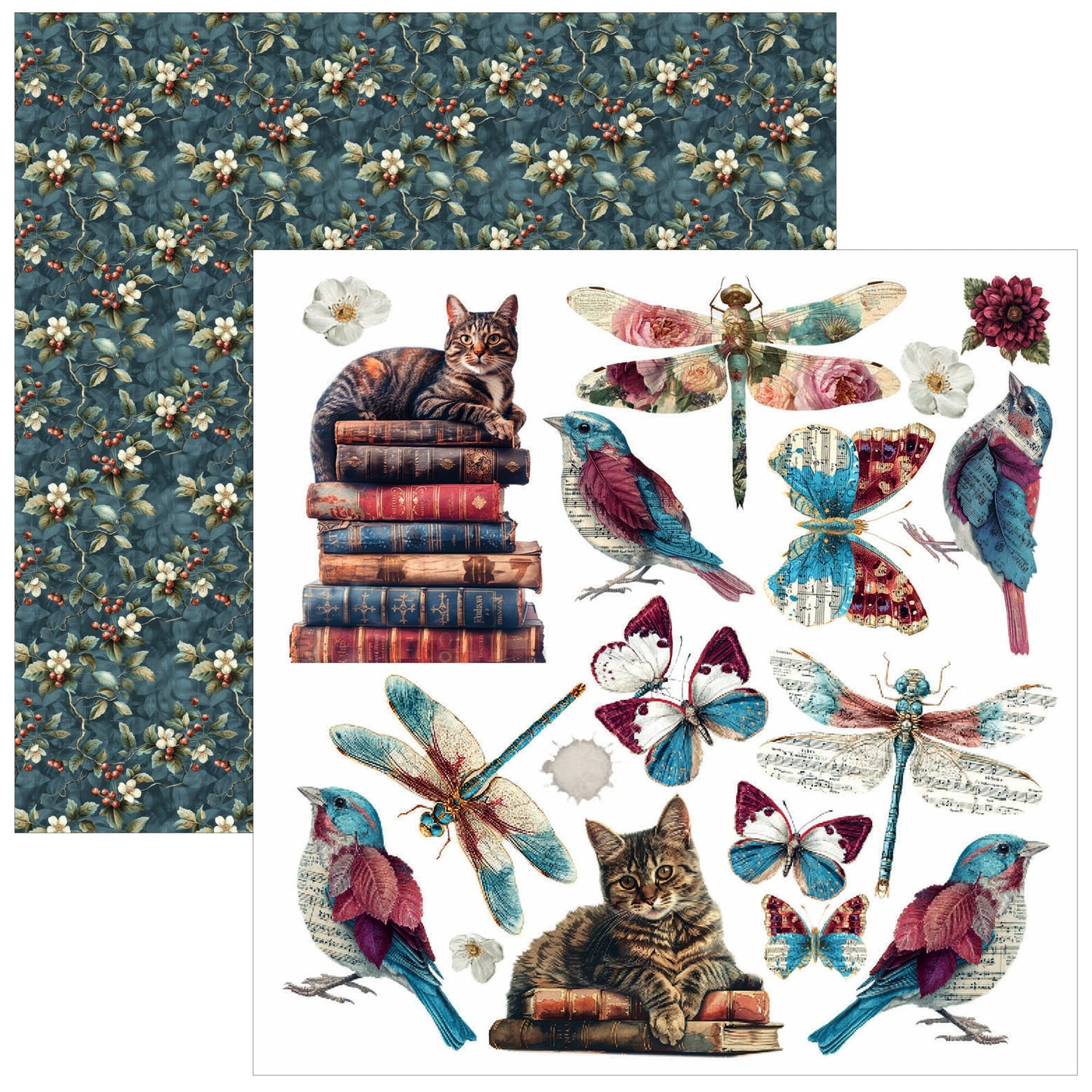 Ciao Bella Bohemian Burgundy fussy cut pad