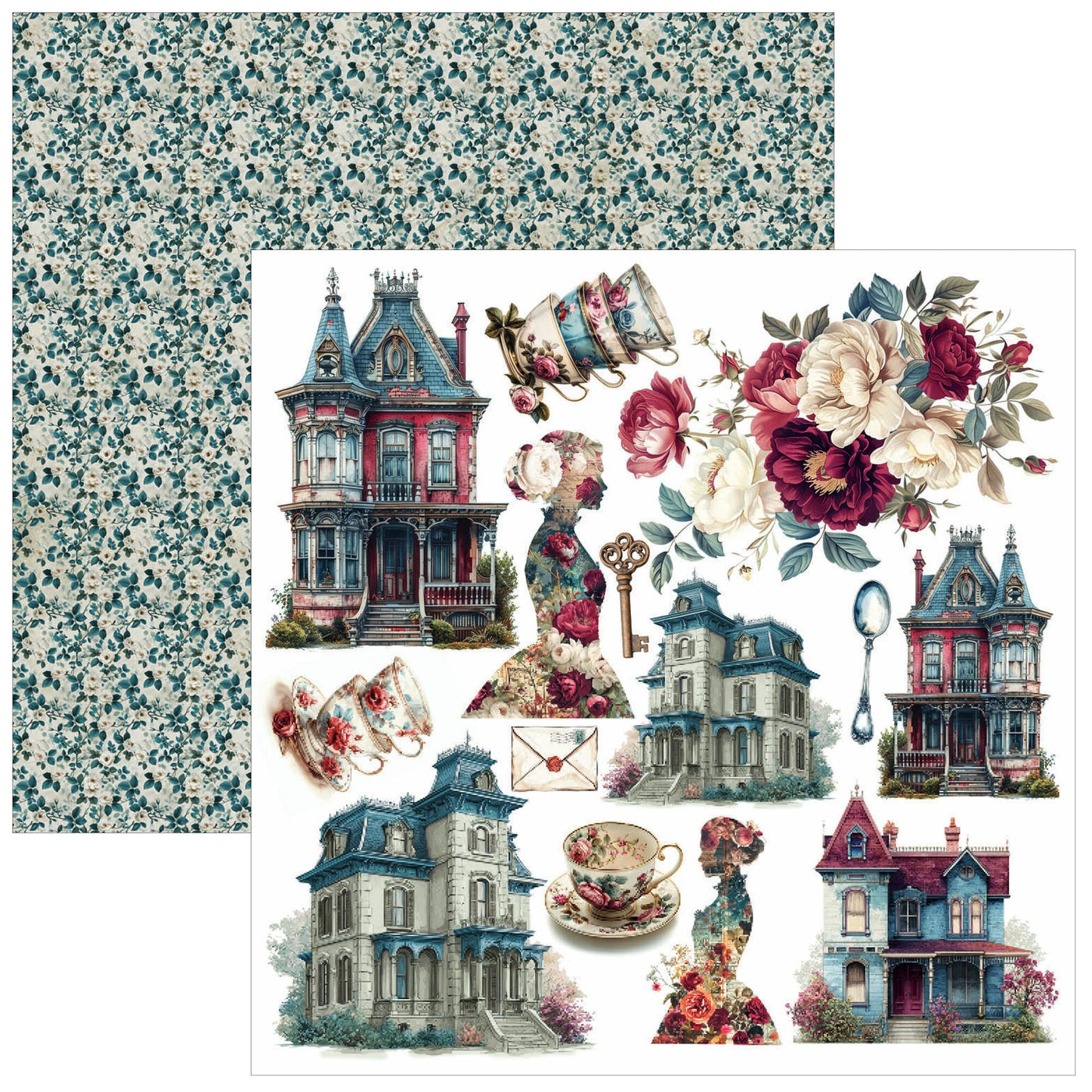 Ciao Bella Bohemian Burgundy fussy cut pad