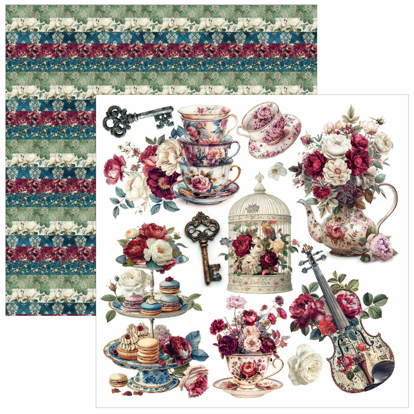 Ciao Bella Bohemian Burgundy fussy cut pad