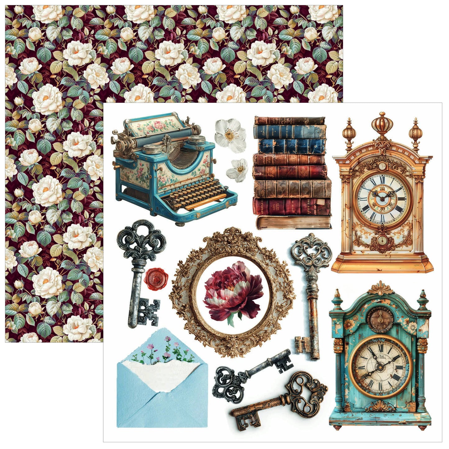 Ciao Bella Bohemian Burgundy fussy cut pad