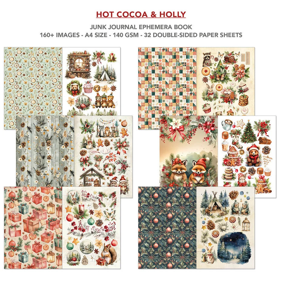 Ciao Bella - Hot Cocoa & Holly - Junk Journal & Ephemera Book