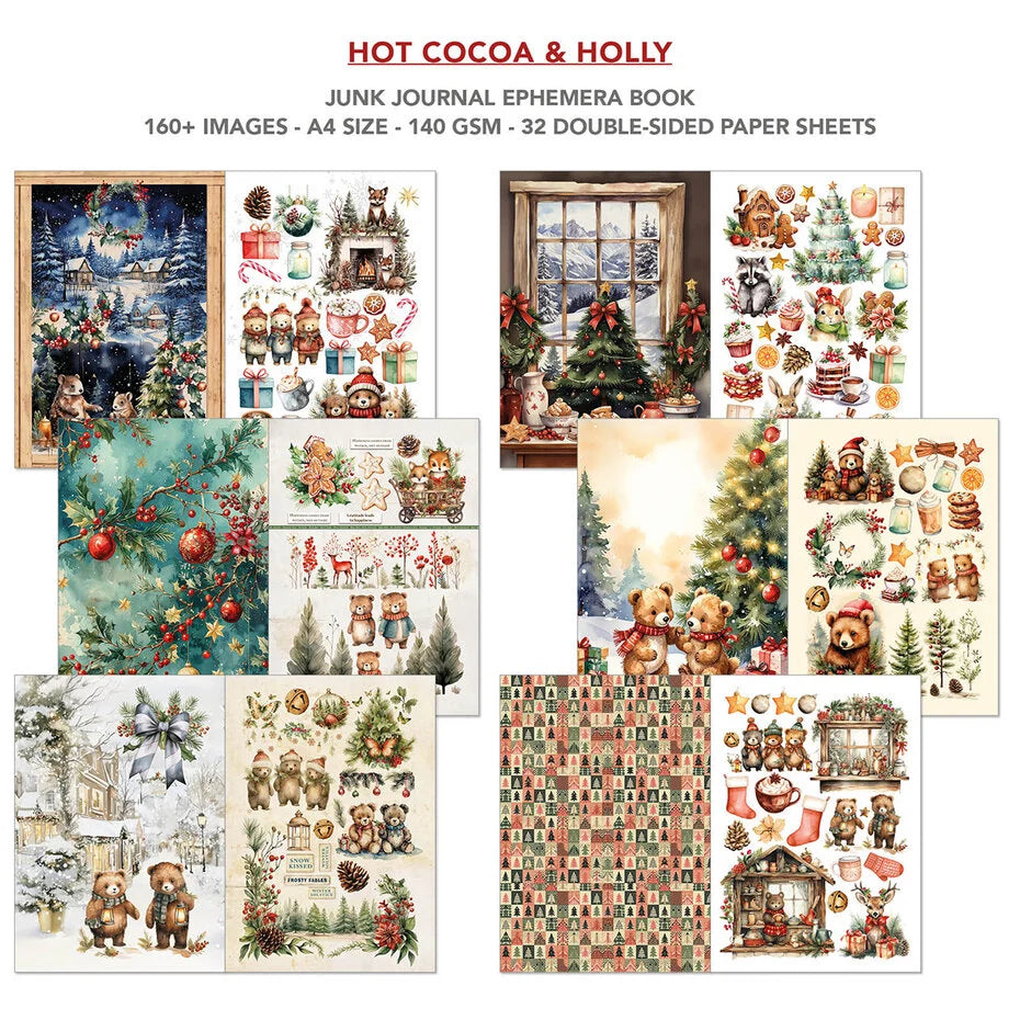 Ciao Bella - Hot Cocoa & Holly - Junk Journal & Ephemera Book