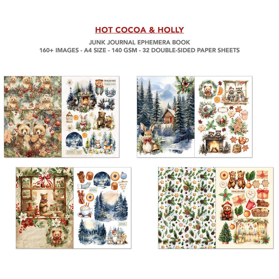 Ciao Bella - Hot Cocoa & Holly - Junk Journal & Ephemera Book