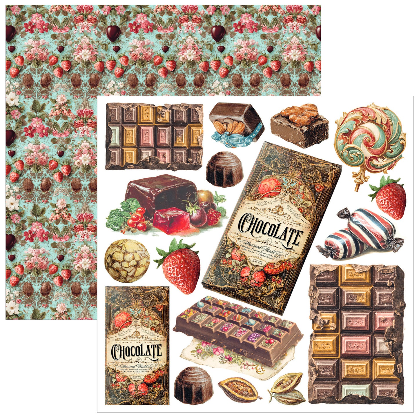 Ciao Bella Chocolate Factory fussy cut paper
