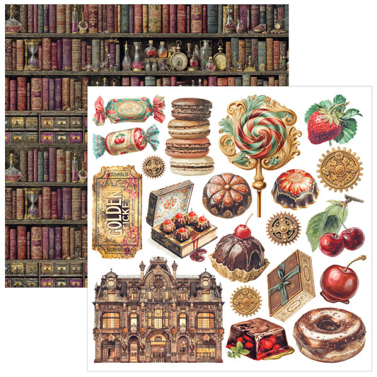 Ciao Bella Chocolate Factory fussy cut paper