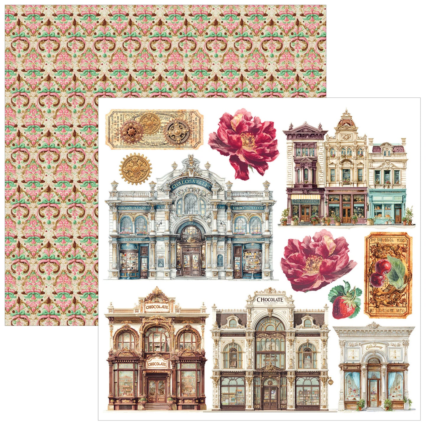 Ciao Bella Chocolate Factory fussy cut paper