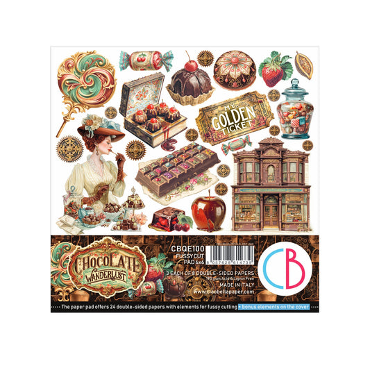 Ciao Bella Chocolate Factory fussy cut paper