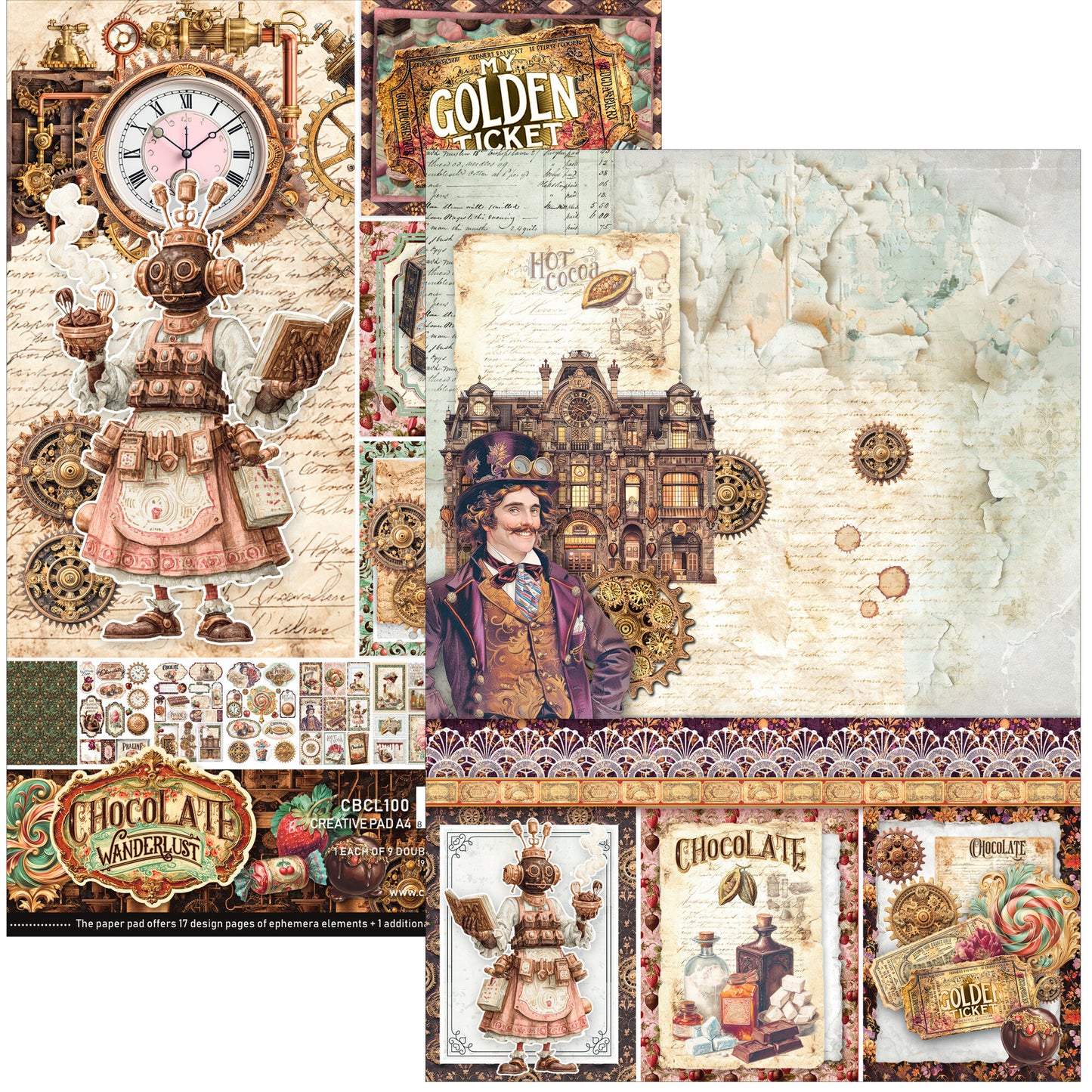 Ciao Bella Chocolate Factory A4 creative pad