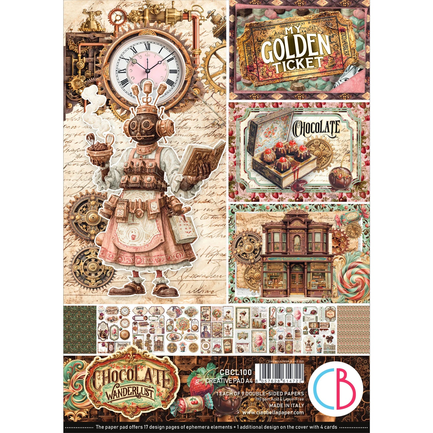 Ciao Bella Chocolate Factory A4 creative pad