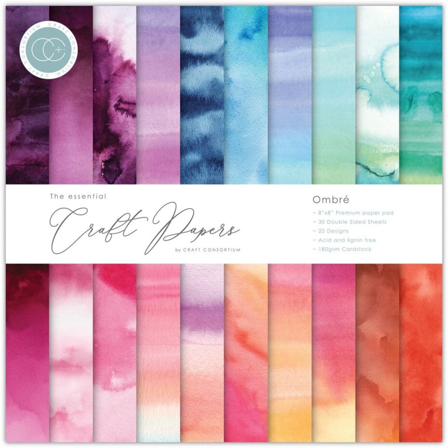 Craft Consortium - Paper pad - Ombre - 8x8 inch