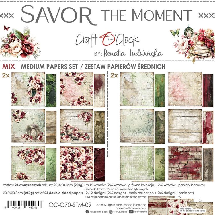 Craft o' clock Savor the Moment paperset mix