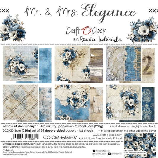 Craft o' clock - Mr. & Mrs. Elegance 8x8 Inch Paper Set by Renata Ludwinska