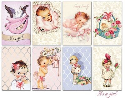 Decorer - Baby Girl 7x10,8 cm Scrapbook-Papier