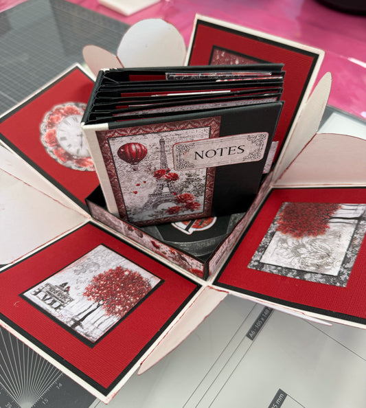 Workshop explosion box with album