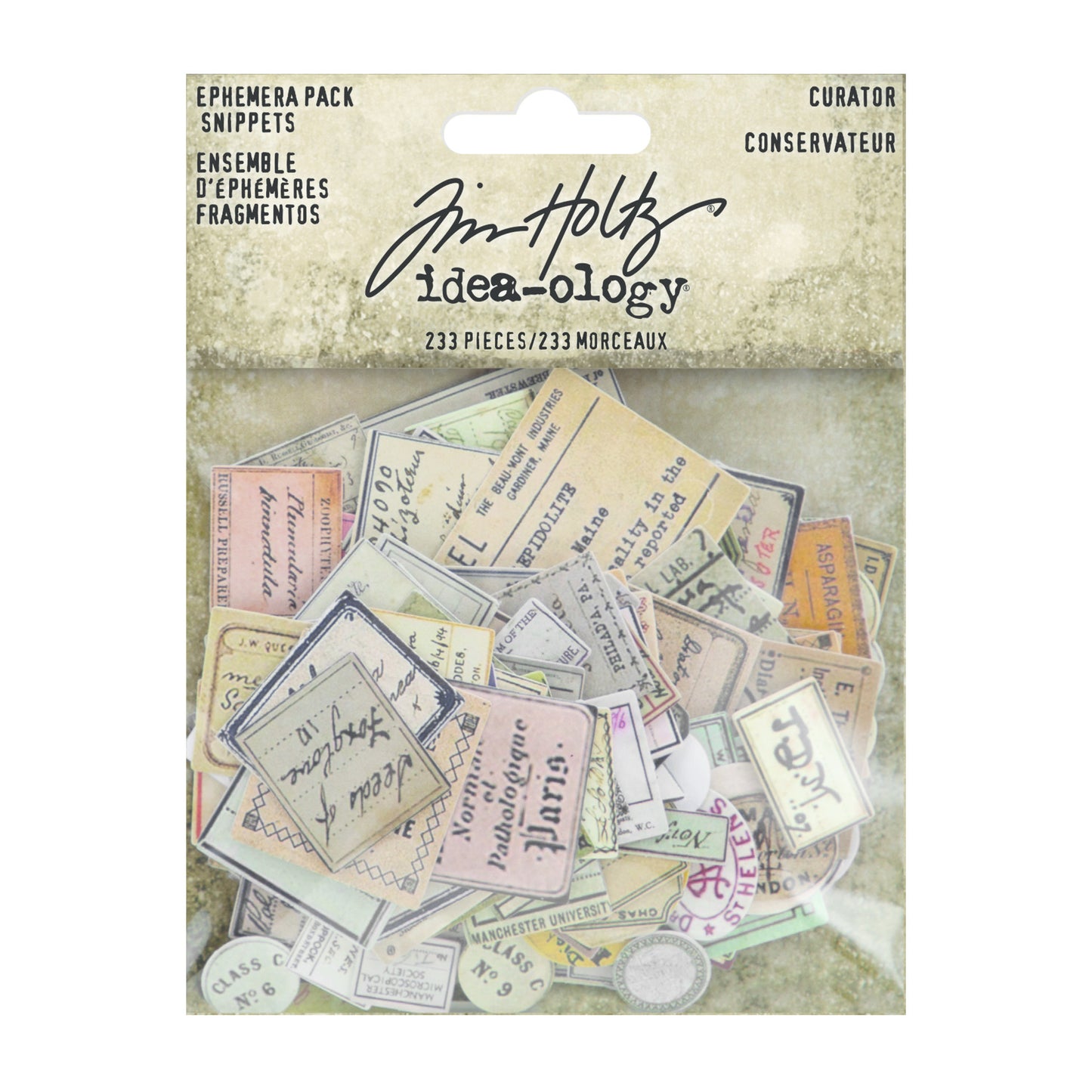 Idea-ology Tim Holtz Curator Snippets Ephemera Pack