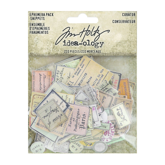 Idea-ology Tim Holtz Curator Snippets Ephemera Pack