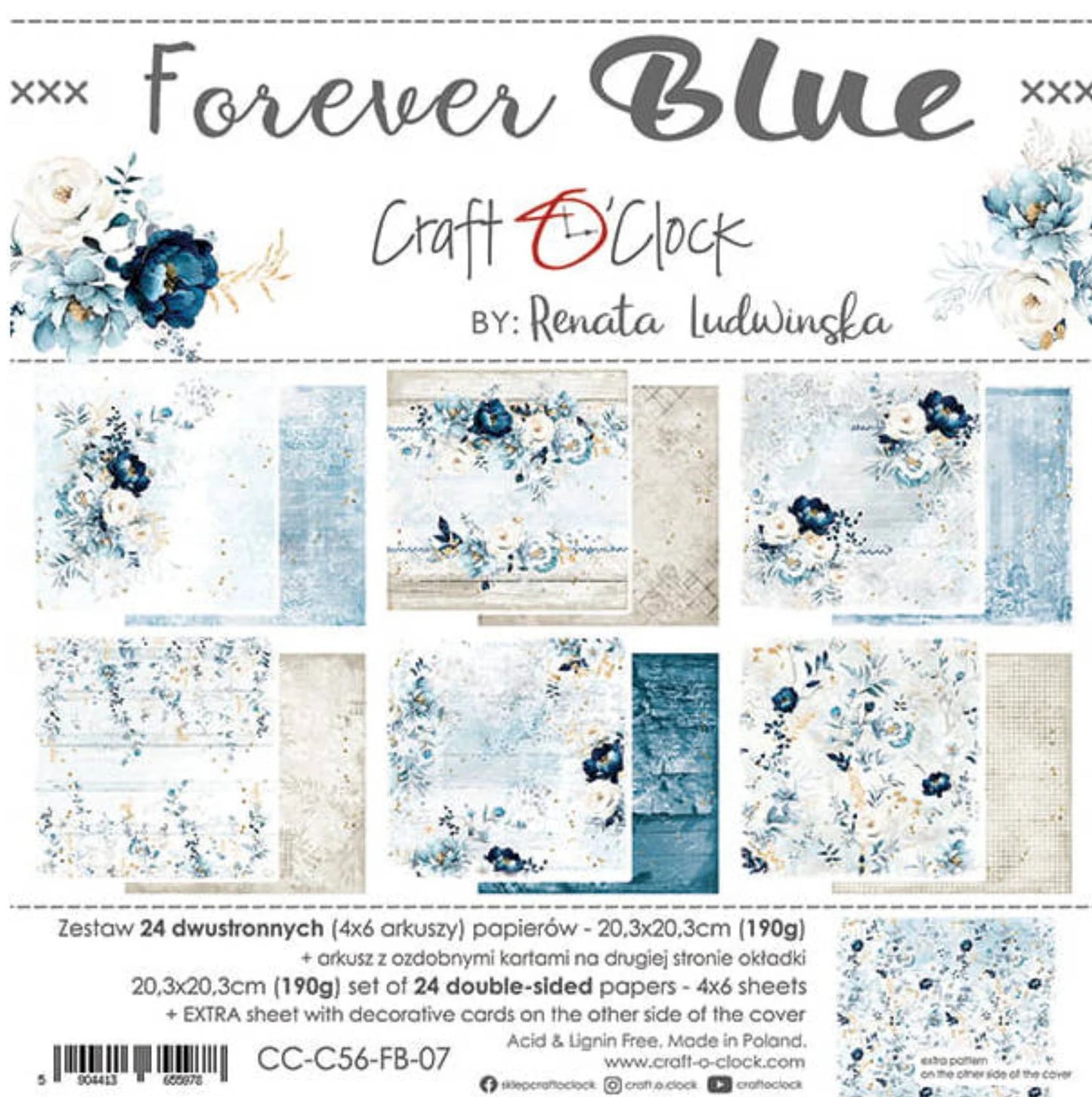 Craft o' Clock Forever Blue paper set