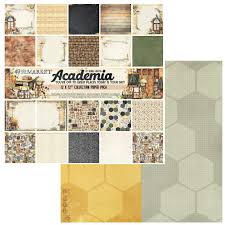 49 and Market - Academia 12 x 12 inch collection paper pack