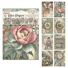 Stamperia - Gardens of Time - Mini Rice Paper 8 pcs