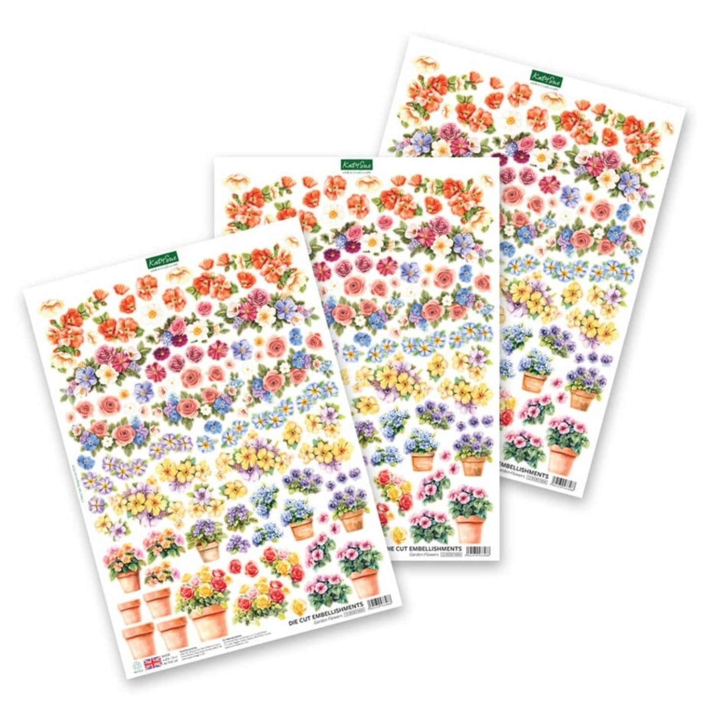 Katy Sue -  Garden Flowers Die Cut Embellishments