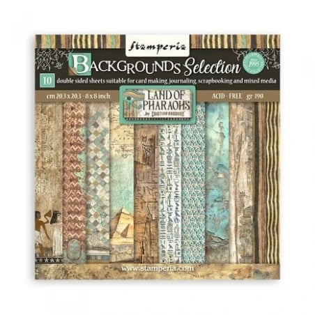 Stamperia - Land of Pharaohs Backgrounds Selection 8x8 inches