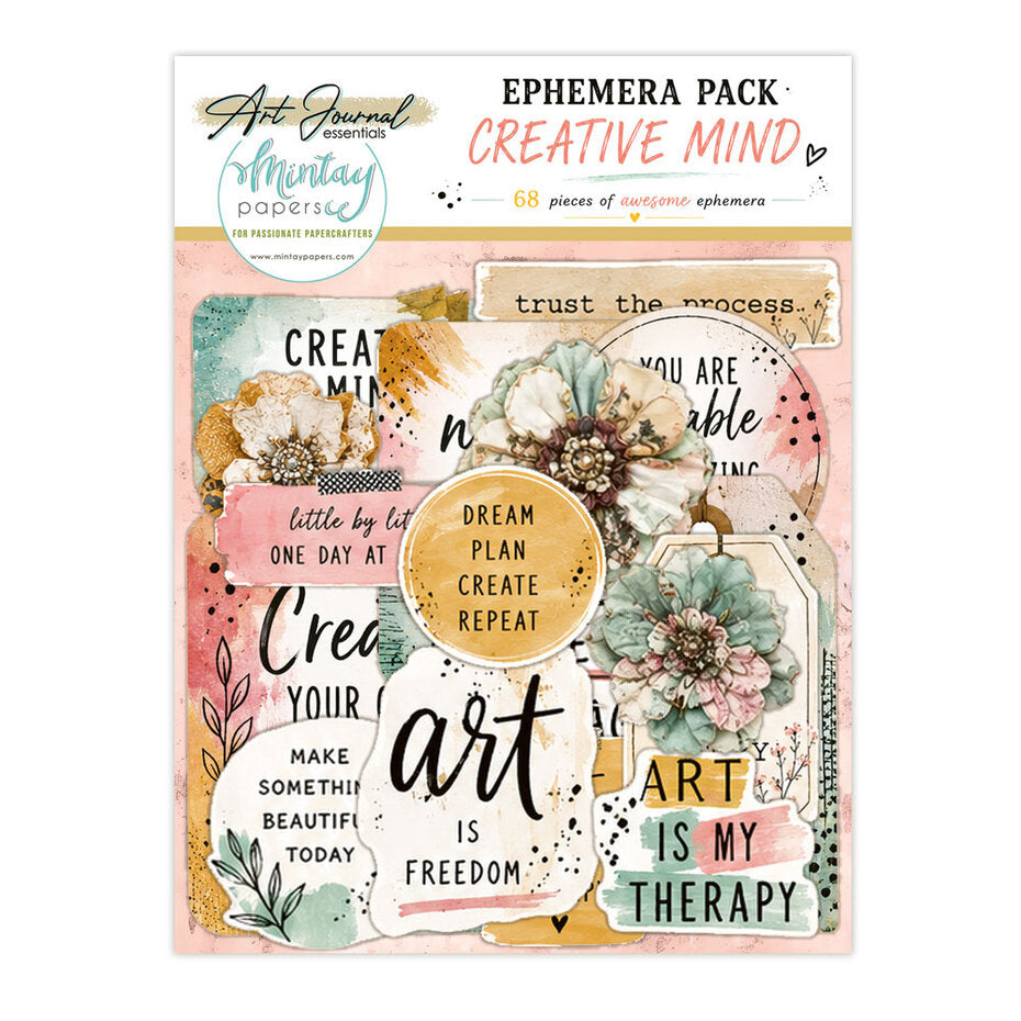 Mintay Papers - Art Journal Ephemera Pack Creative Mind