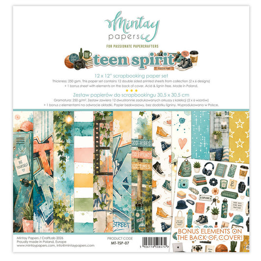 Mintay Papers - Teen Spirit 12x12 Inch Scrapbooking Paper Set