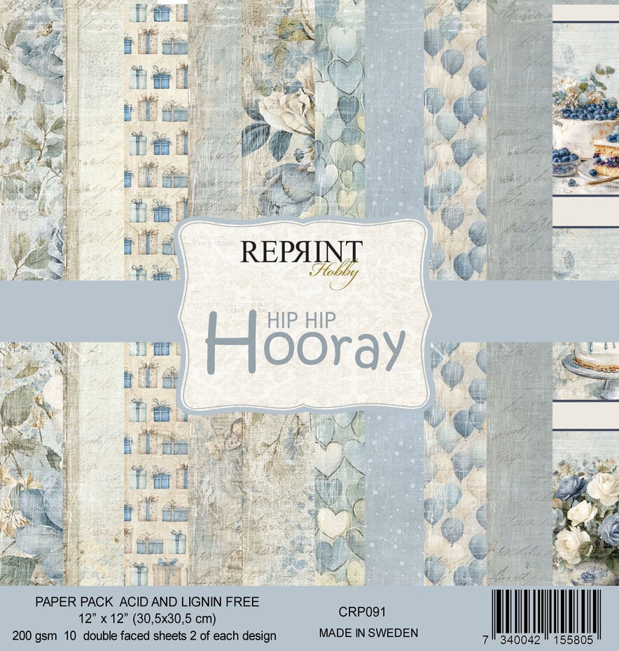 Reprint hip hip hooray designpapier