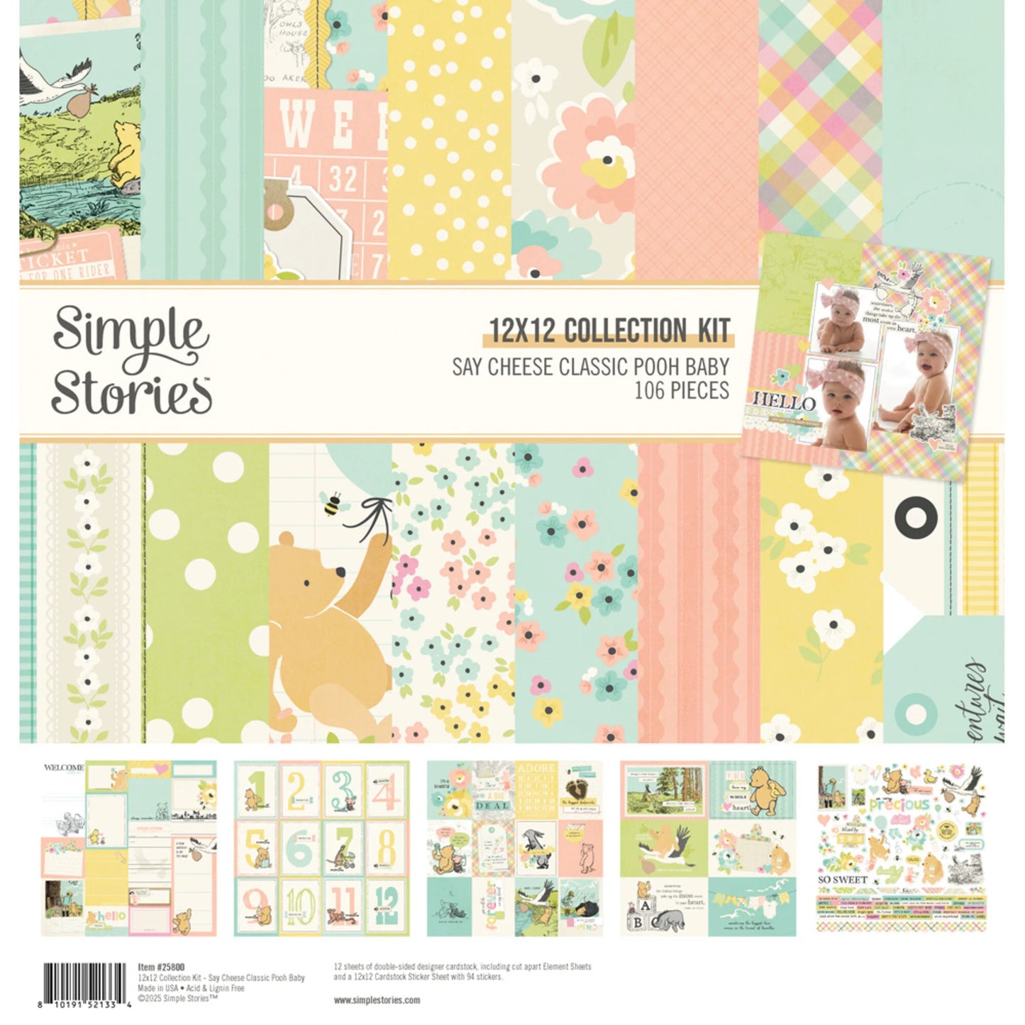 Simple Stories say cheese classic pooh baby collection kit