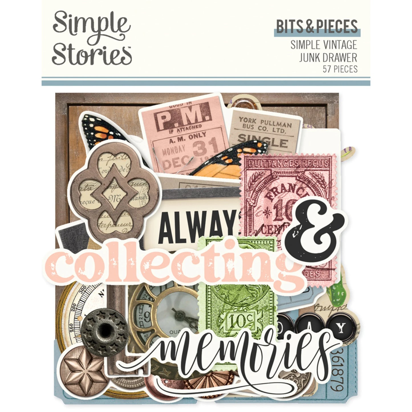 Simple Stories Vintage Junk drawer embellishments