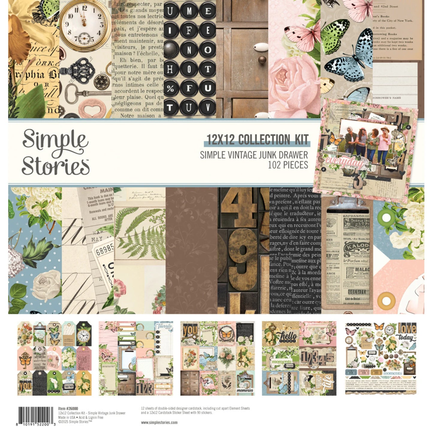 Simple Stories vintage Junk drawer collection kit